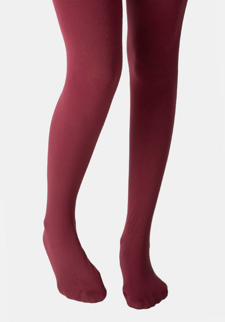 80 Denier Opaque High Risk Red Tights - ladies vintage retro 60s - 70s style
