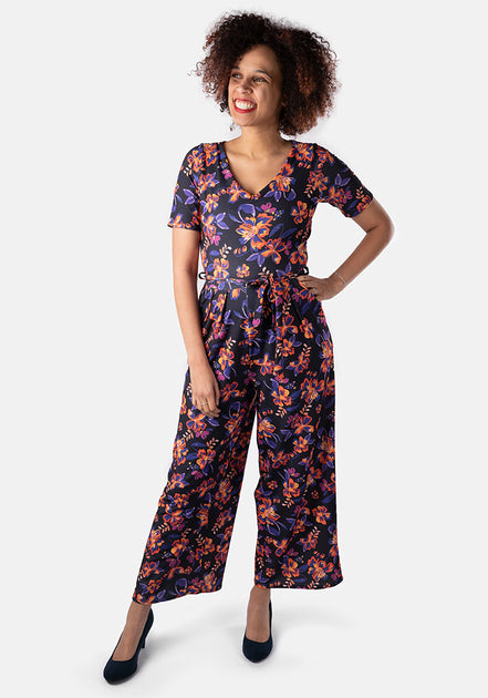 Lauren Painted Floral Print Culotte Jumpsuit – Popsy Clothing