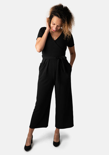 Black culotte jumpsuit store uk