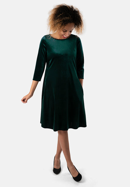 Midori Green Velvet Dress