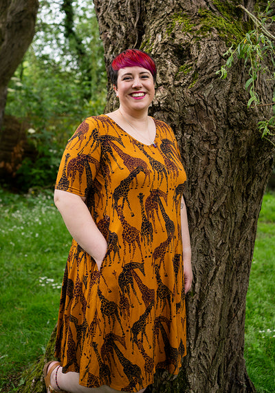 Kester Giraffe Print Viscose Trapeze Dress