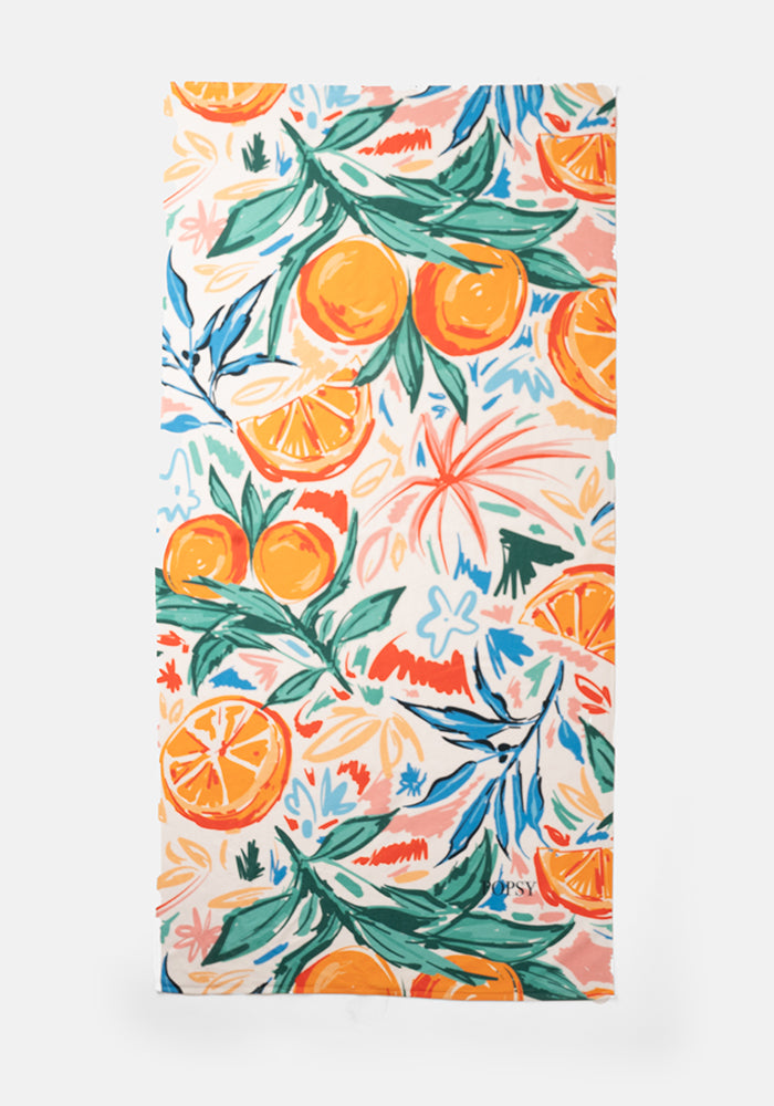 Abstract Oranges Print Towel