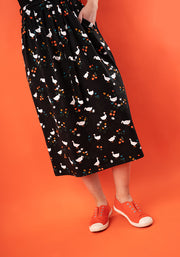 Alwin Garden Duck Cotton Print Midi Dress