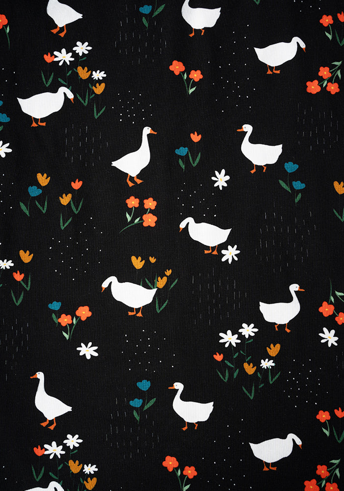 Alwin Garden Duck Cotton Print Midi Dress