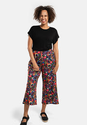 Amari Garden Rainbows Print Pull On Wide Leg Culotte Trouser