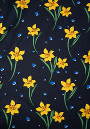 Anara Daffodils Print Cotton Midi Dress