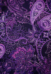 Annalee Purple Paisley Print Cotton Tiered Hem Midaxi Dress