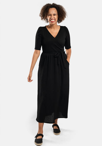 Baxter Plain Black Midaxi Dress