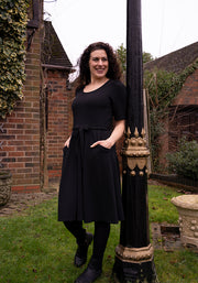 Becca Plain Black Full Skirt Dress