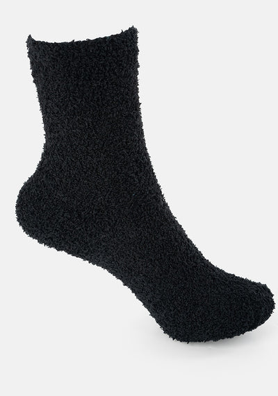 Black Fluffy Socks