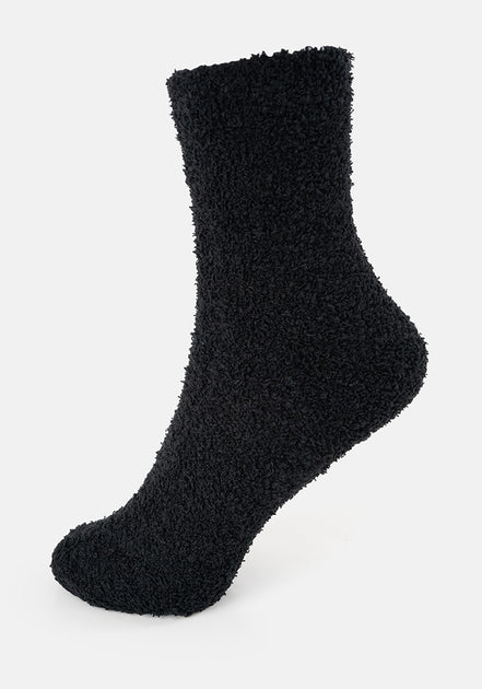 Black Fluffy Socks – Popsy Clothing