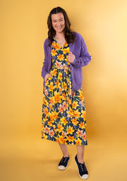 Bloom Daffodil Print Midi Dress