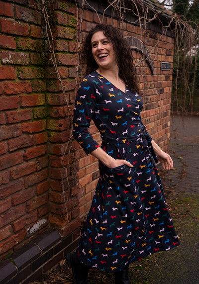 Bray Sausage Dog Print Cotton Midi Dress