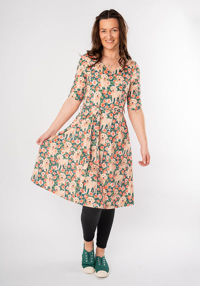 Brett Dog Floral Print Dress