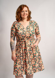 Brett Dog Floral Print Dress