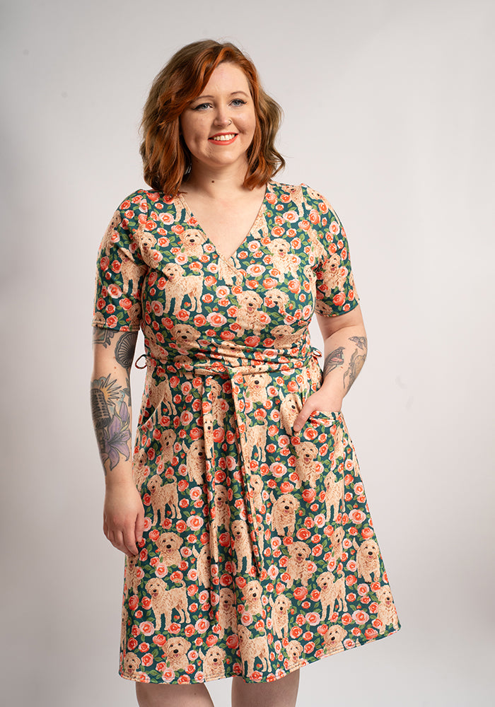 Brett Dog Floral Print Dress