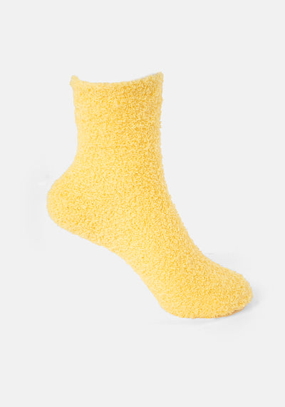 Canary Yellow Fluffy Socks