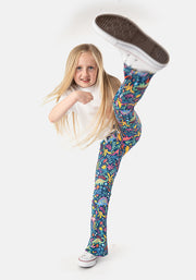 Children's Dinosaur Print Flare Leggings