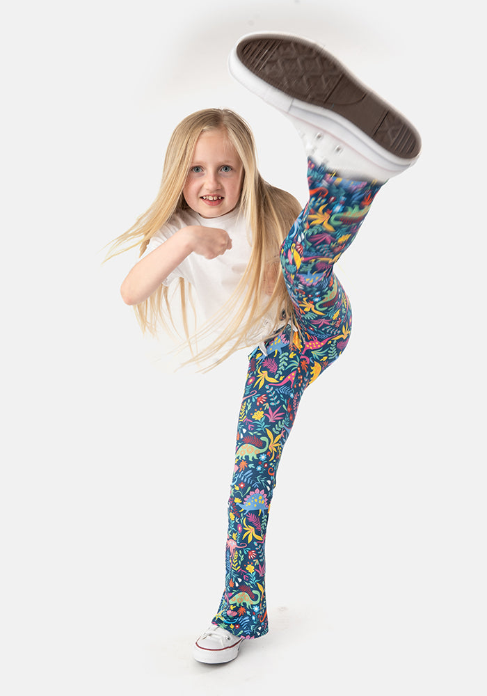 Children's Dinosaur Print Flare Leggings