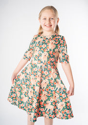 Children's Dog Floral Print Dress (Brett)