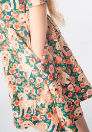 Children's Dog Floral Print Dress (Brett)