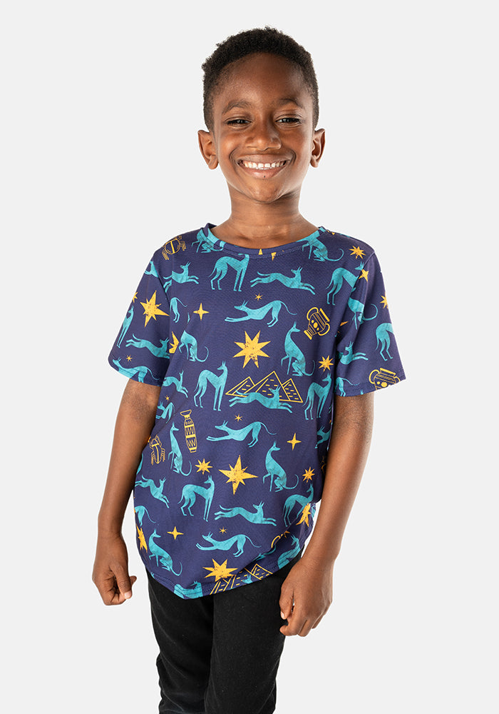 Children's Egyptian Dog Print T-Shirt (Akila)