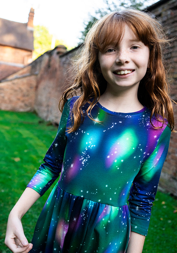 Children's Galaxy Print Cotton Dress (Astoria)