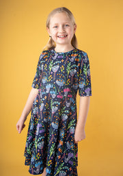 Children's Garden Sloth Print Dress (Ensley)