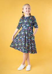 Children's Garden Sloth Print Dress (Ensley)