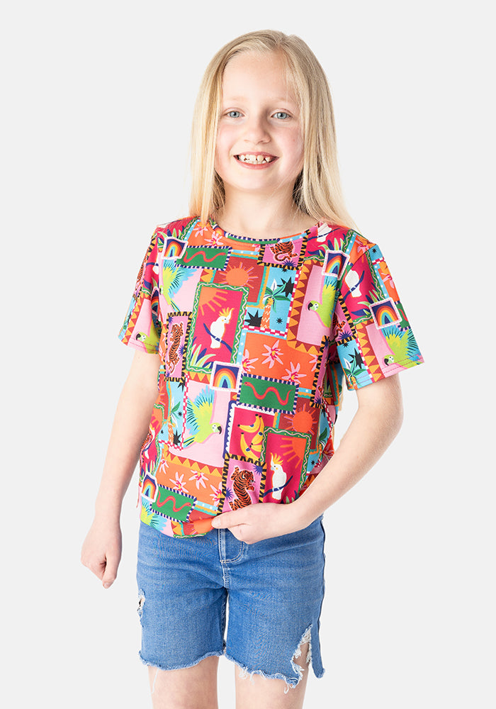 Children's Jungle Patchwork Print T-Shirt (Lani)