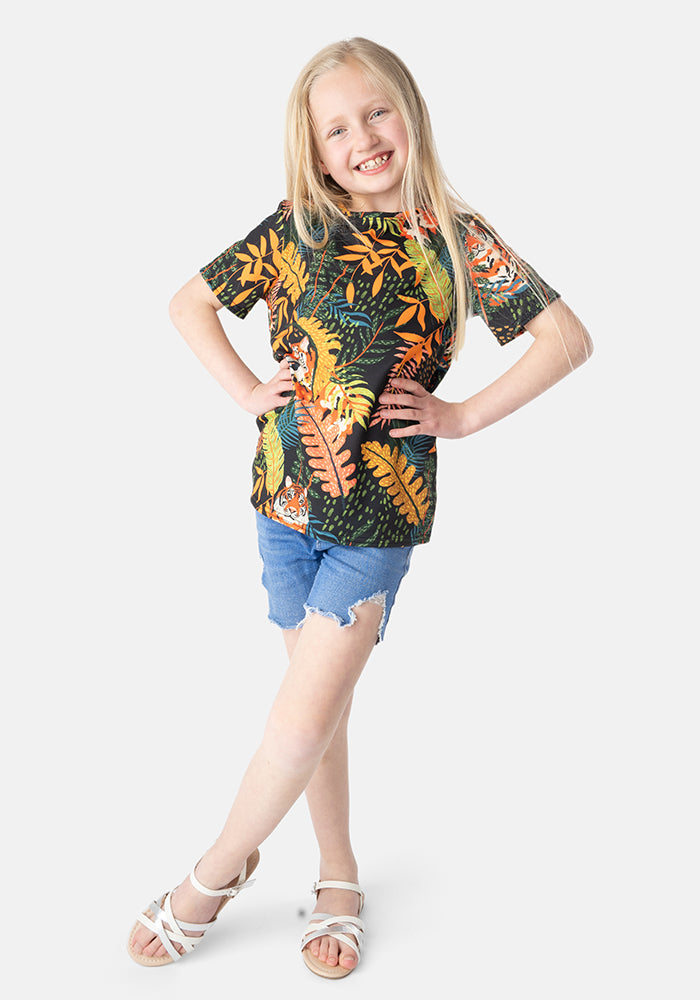 Children's Jungle Tiger Print T-Shirt (Katrina)