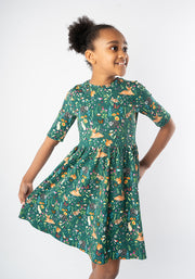 Children's Meadow Animal Print Cotton Dress (Willa)