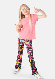 Children's Pink Animal Print Flare Leggings