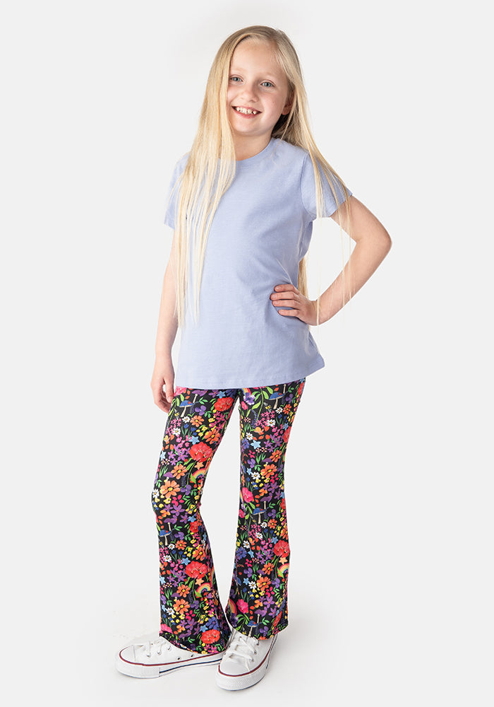 Children's Rainbow Garden Print Flare Leggings