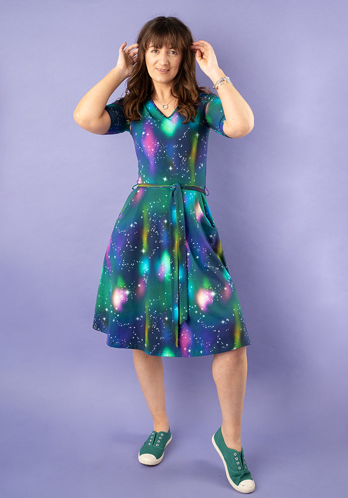 Cyrus Galaxy Print Cotton Dress