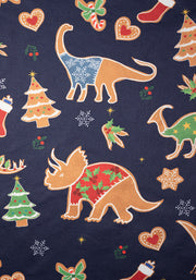 Dino Navy Gingerbread Dinosaur Print Pyjama Set