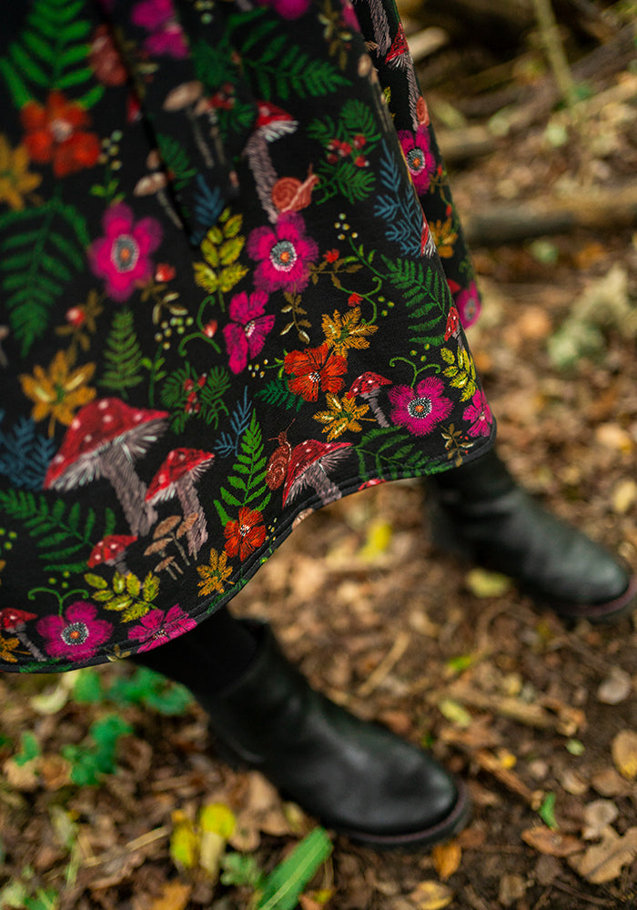 Drue Embroidered Mushroom Print Dress