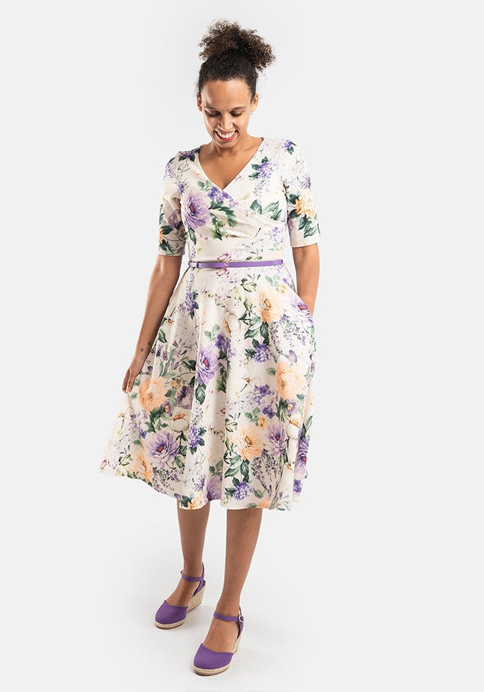 Edna Vintage Floral Print Swing Dress