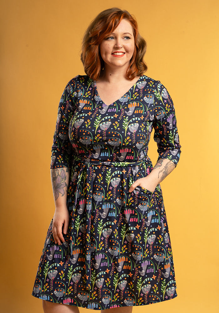 Ensley Garden Sloth Print Dress