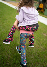 Children's Dinosaur Print Flare Leggings