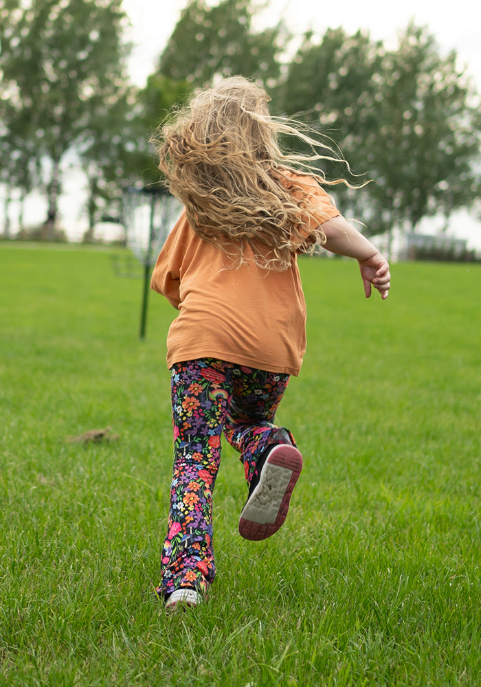 Children's Rainbow Garden Print Flare Leggings