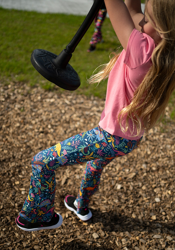 Children's Dinosaur Print Flare Leggings