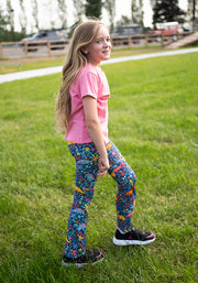 Children's Dinosaur Print Flare Leggings