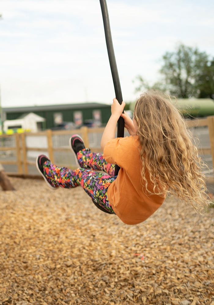 Children's Rainbow Garden Print Flare Leggings