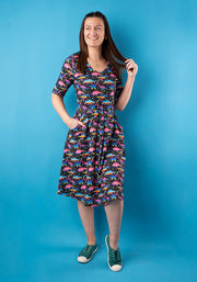 Fletcher Ombre Dinosaur Print Dress