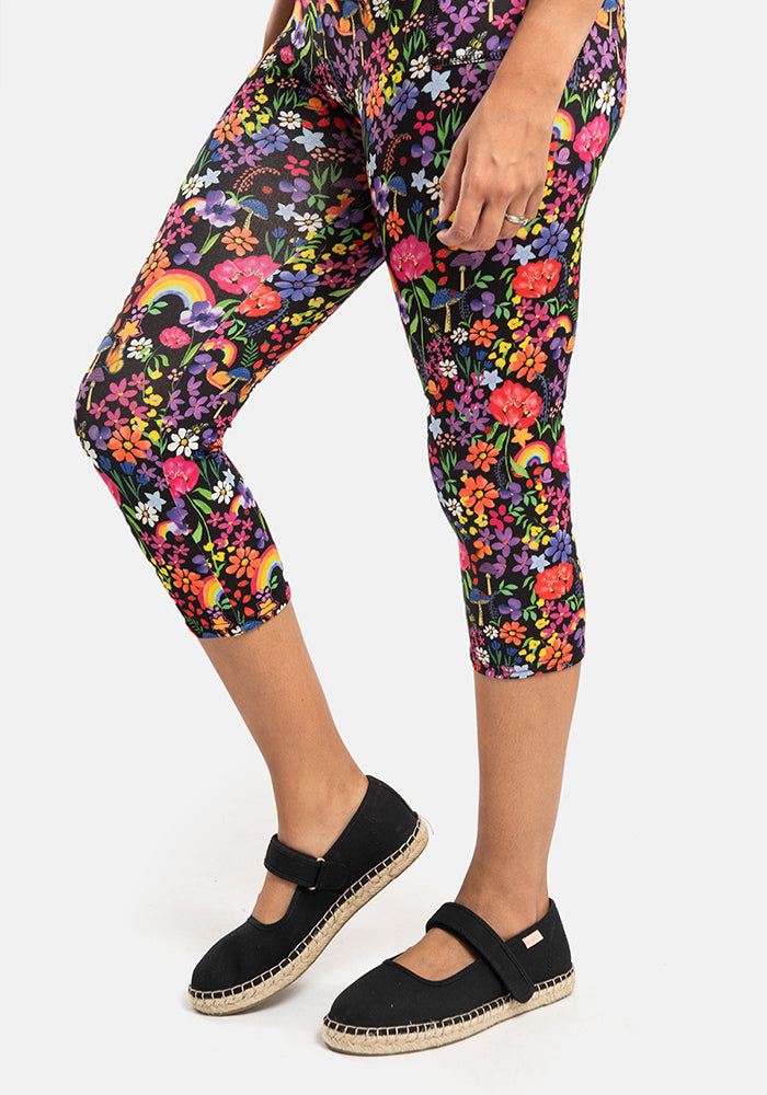 Lewis Garden Rainbow Print Popsy Capri Leggings