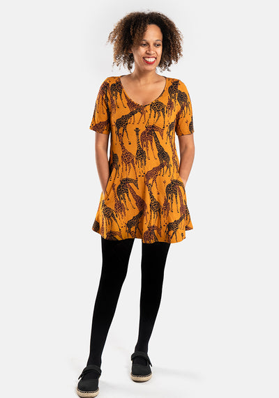 Gert Giraffe Print Viscose Tunic