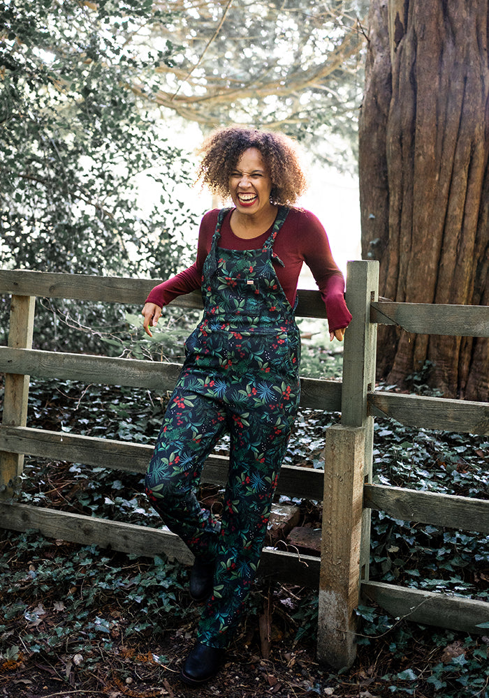 Jordan Holly & Berry Print Dungaree