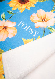 Blue Sunflower Print Jumbo Bath Sheet