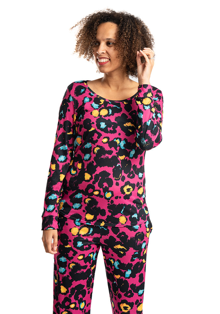 Keisha Pink Animal Print Pyjama Set